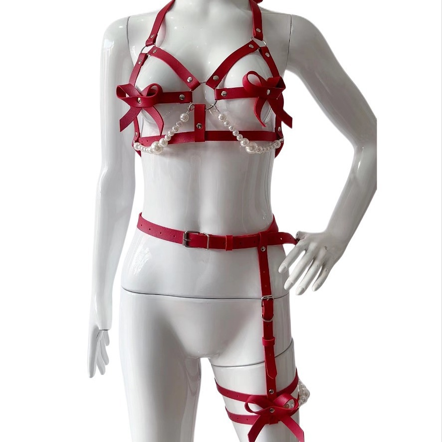 Garter Belt Set - Set Wanita Tali Kekang Kulit Seksi