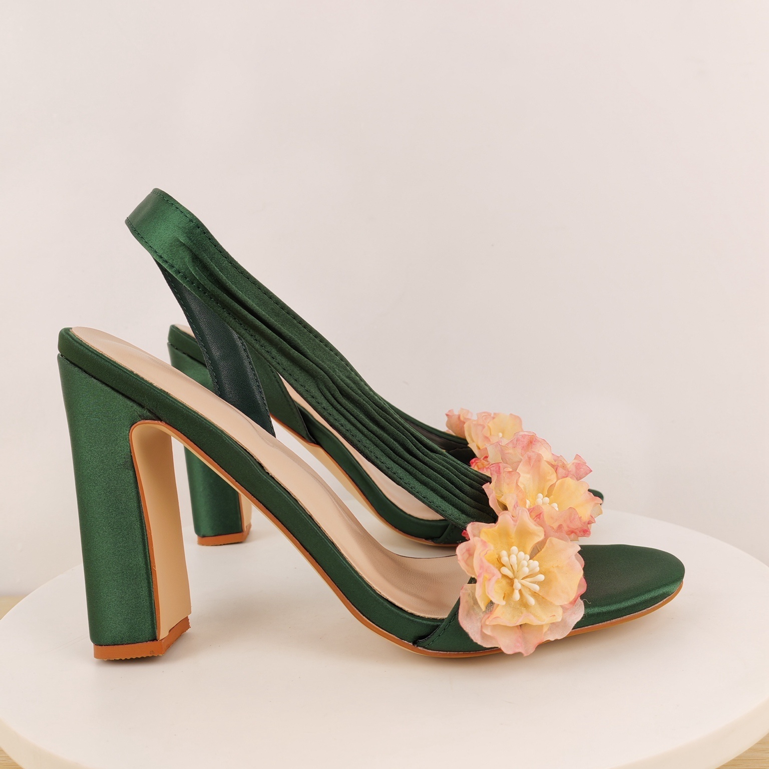 Sandal Bunga Slingback Hak Blo - Slip Dress Satin ulasan dan harga
