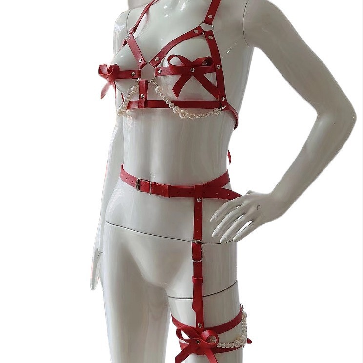 Set Wanita Tali Kekang Kulit S - Garter Belt Set ulasan dan harga