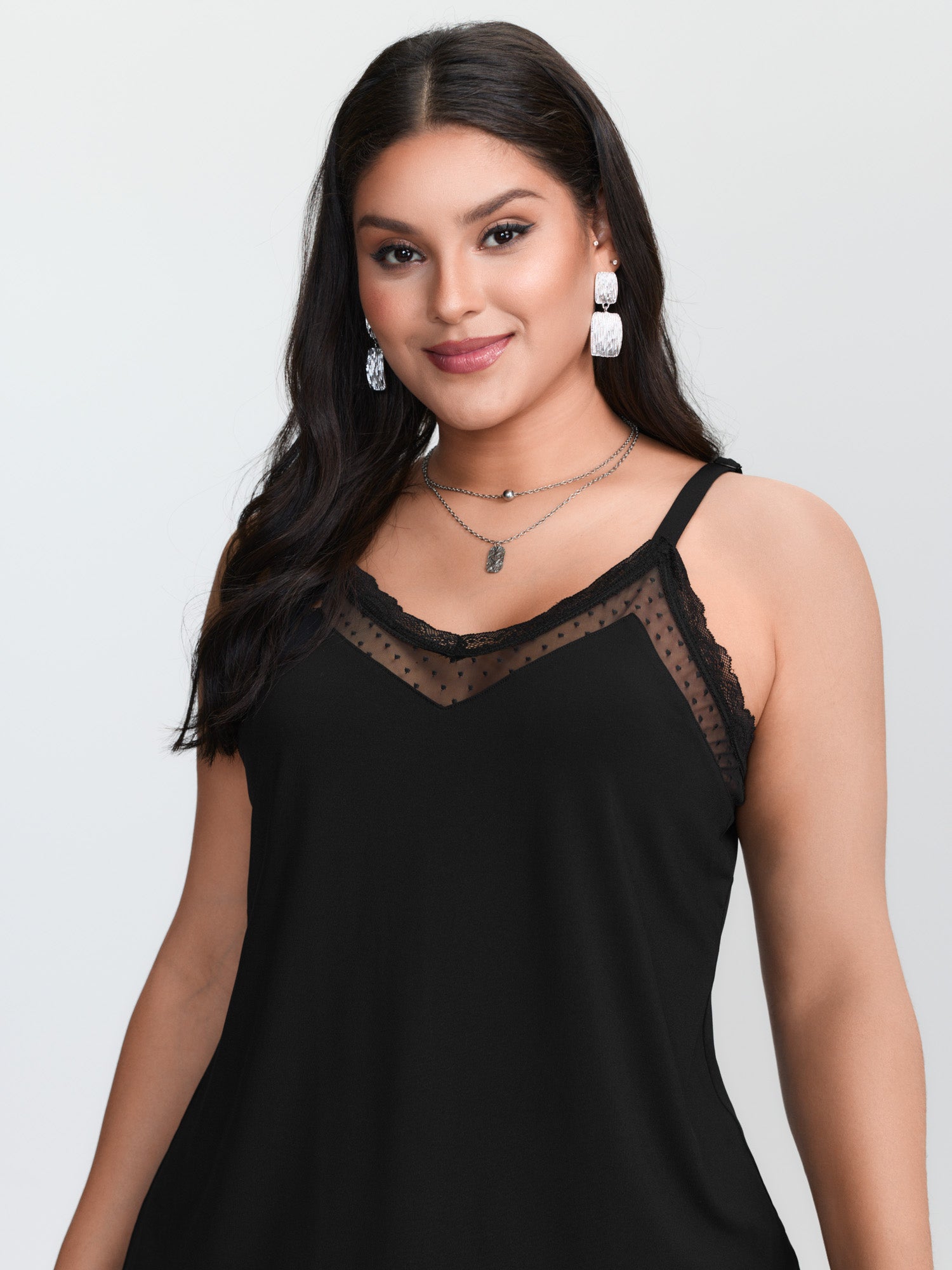 Atasan tanpa lengan rajut berw - Cami Top Lace ulasan dan harga